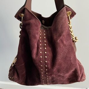 Michael Kors Studded Suede Shoulder Bag